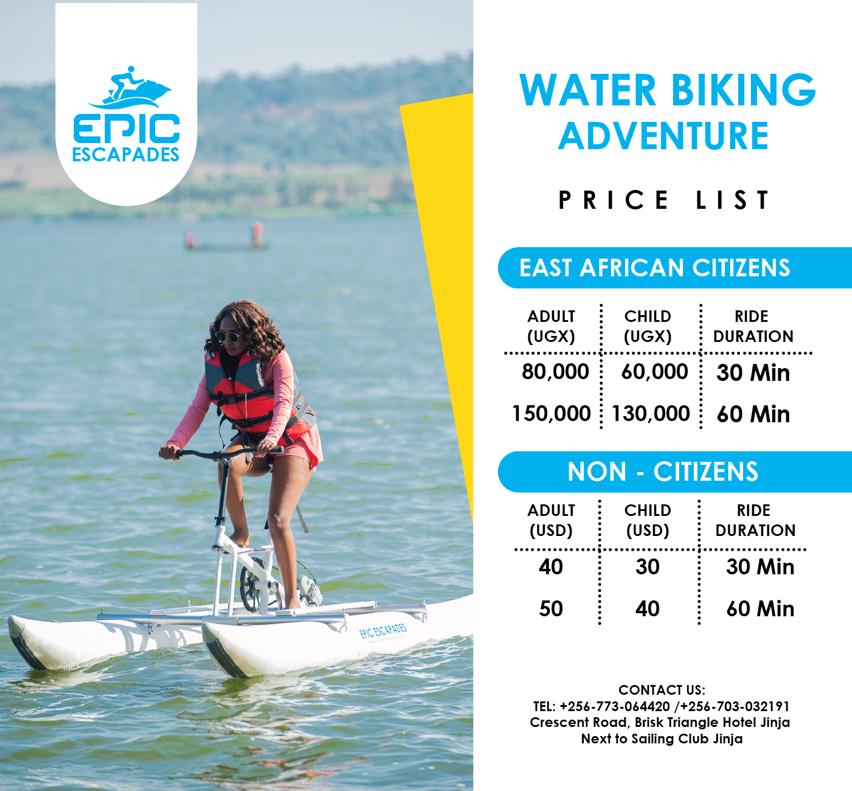 water biking - uganda safari